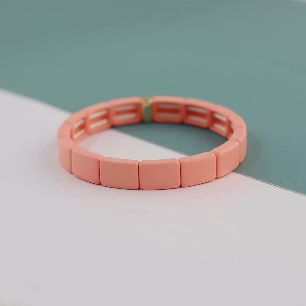 Roxanne Assoulin -  Bit X Bit Salmon pink Stretch Bracelet